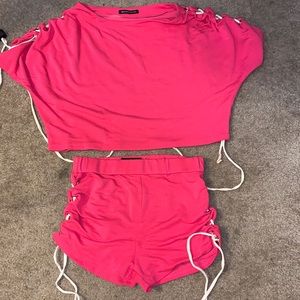 2 piece set hot pink